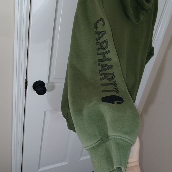 ​Carhartt Men's 2XL Loose Fit Midweight Hoodie Moss Green Logo Sleeve TS6022-M - Picture 7 of 15